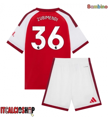 Arsenal Martin Zubimendi #36 Prima Maglia Bambino 2026-27 Manica Corta (+ Pantaloni corti)